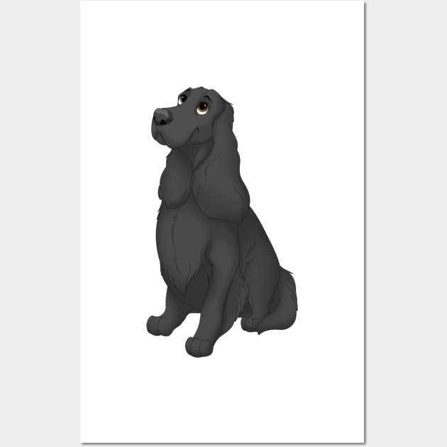 Black English Cocker Spaniel Dog Wall Art by millersye